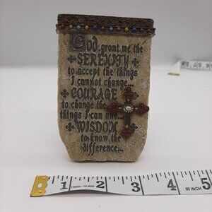 Serenity Prayer Wall Plaque Tablet look With Easel Stand or Hanging hook